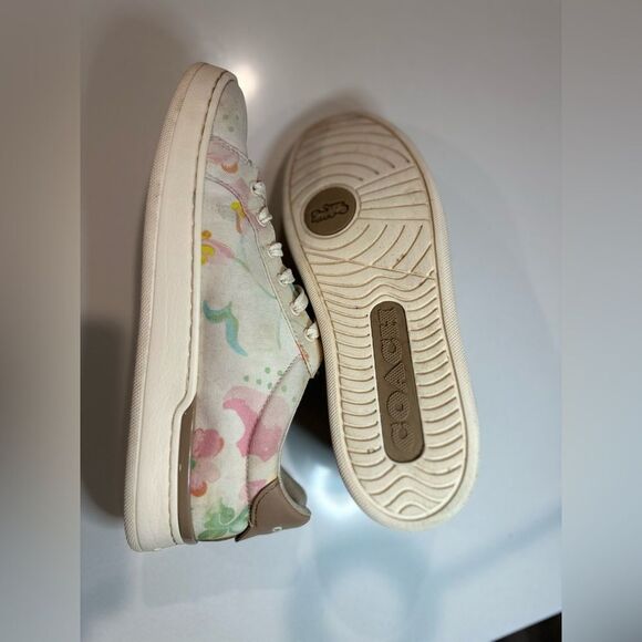 Coach Women's Clip Leather Low Top Sneaker Chalk Floral - Picture 5 of 6